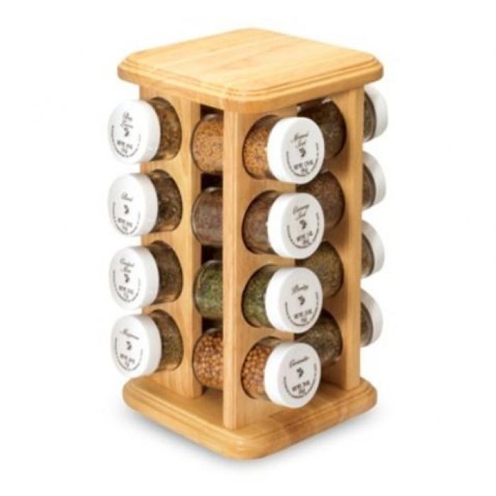 Wooden Masala Jars With Stand